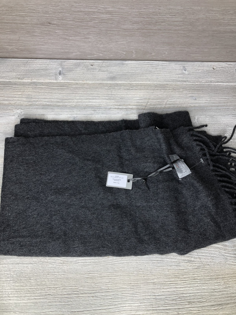 TESSILECHITI Made In Italy Cashmere/Wool Scarf Grey NWT